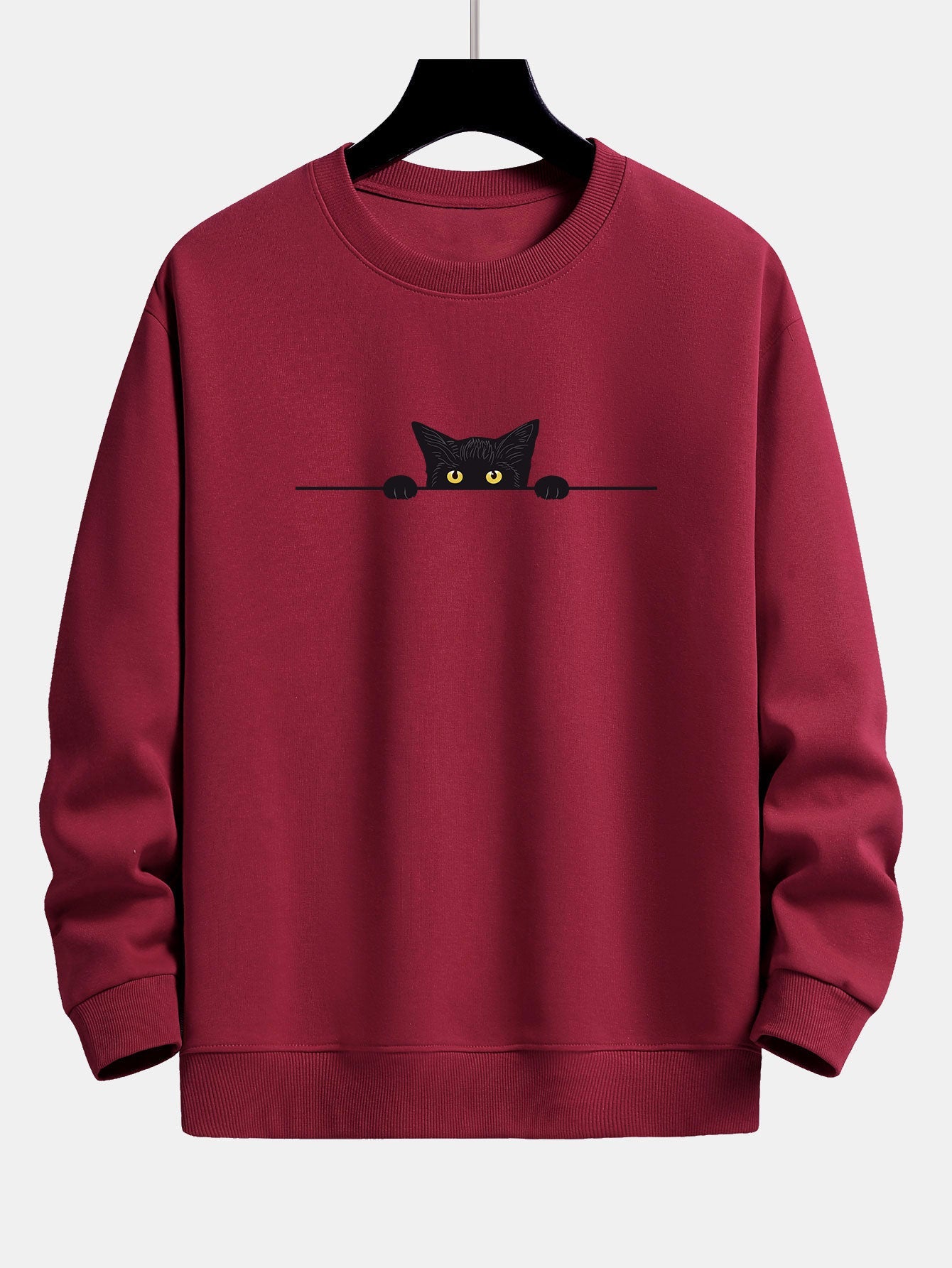 Noa | Black Cat Print Relax Fit Sweatshirt