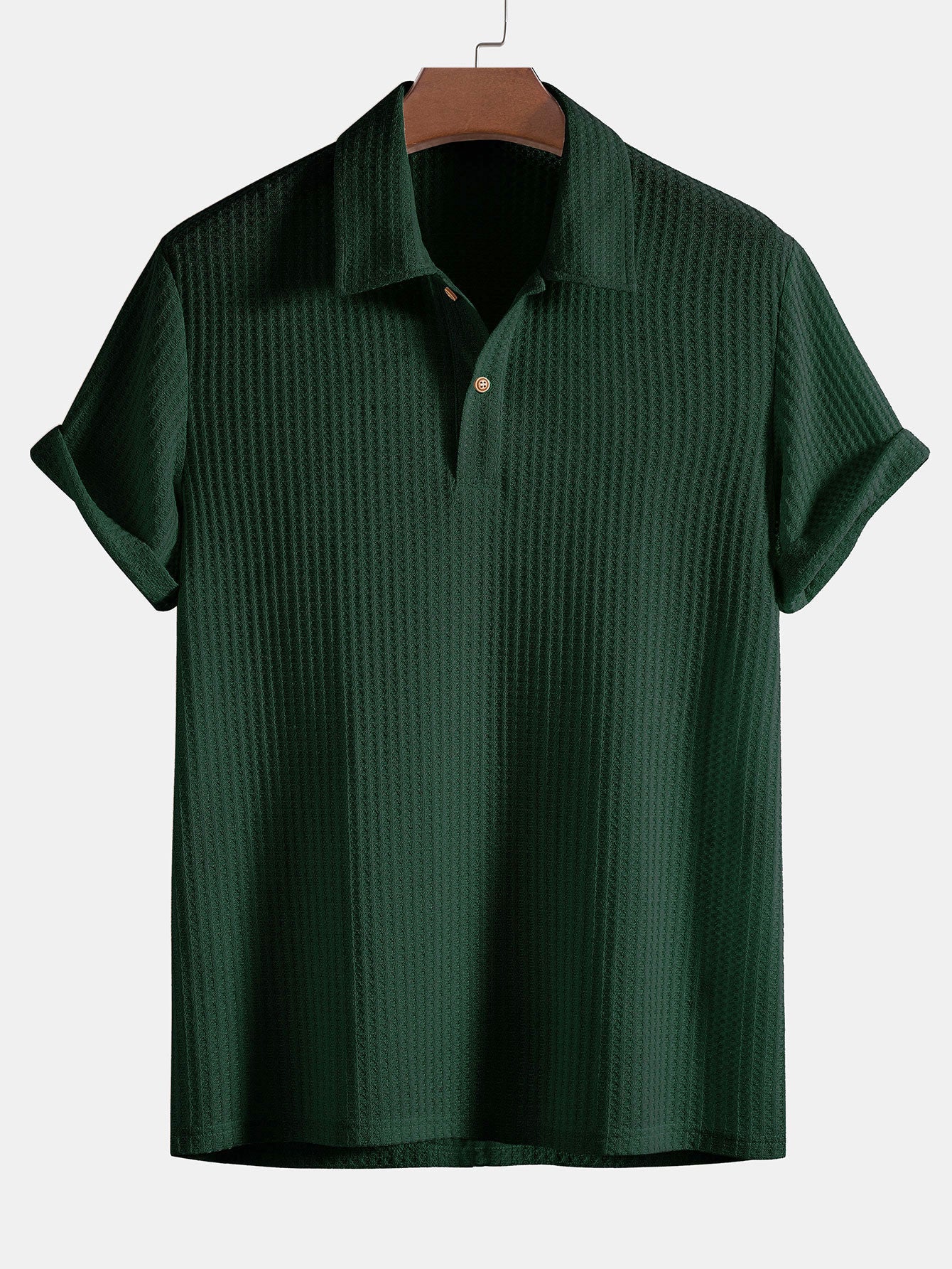 Ethan | Knitted Waffle Polo Shirt