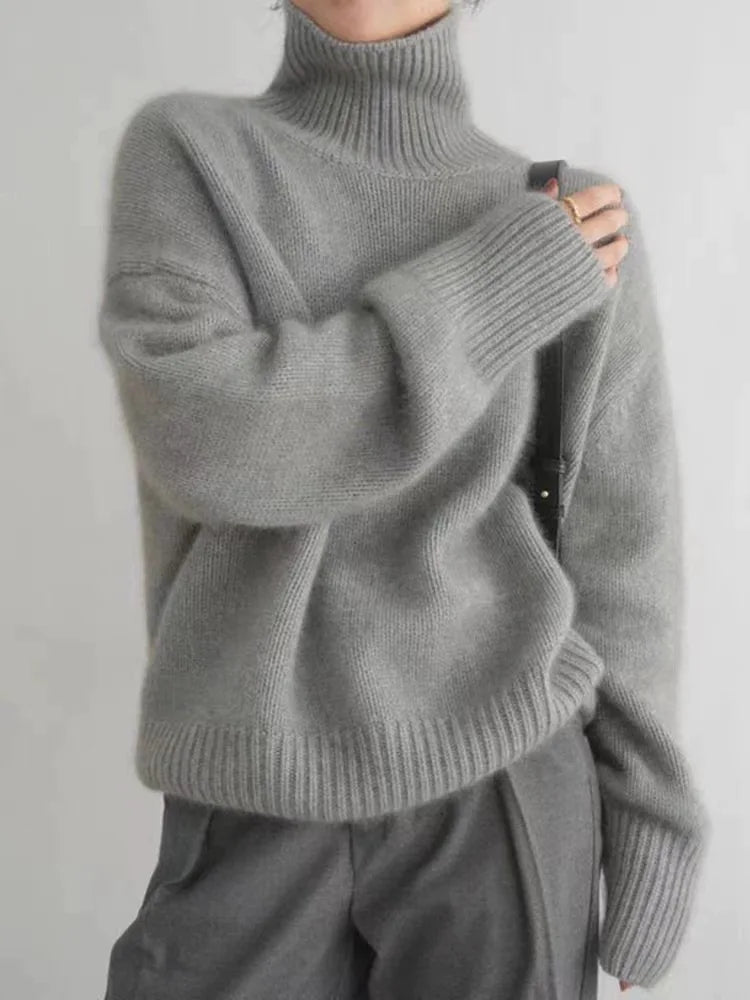 Lena™ – Comfortable, Knitted, Soft Turtleneck Sweater