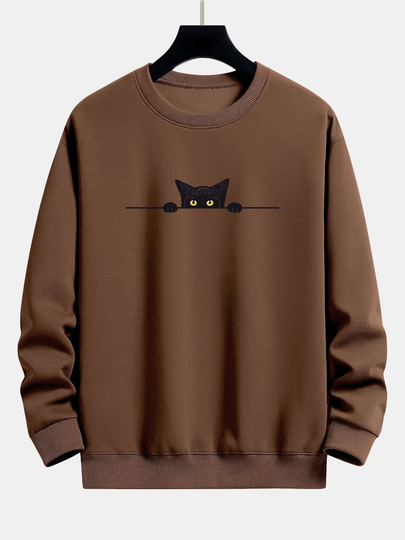 Noa | Black Cat Print Relax Fit Sweatshirt