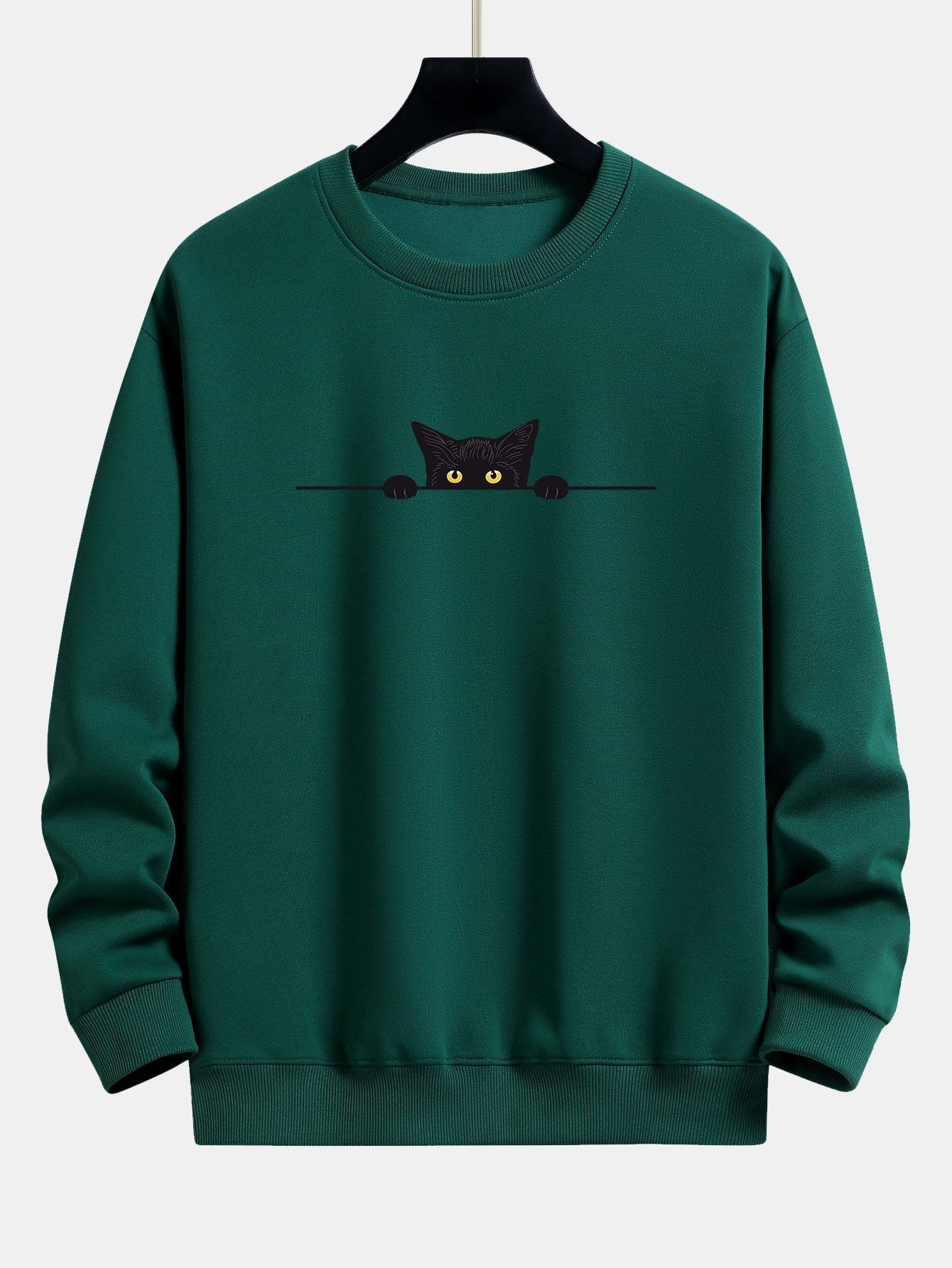 Noa | Black Cat Print Relax Fit Sweatshirt