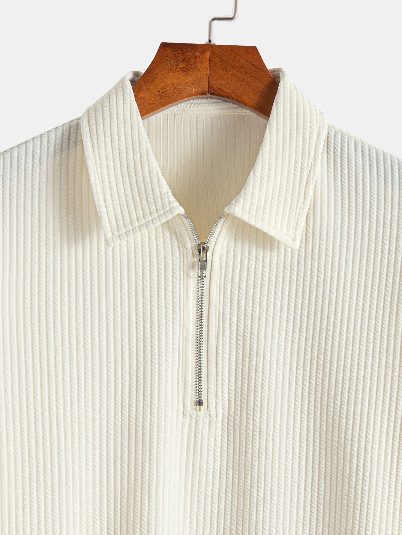 Noah | Muscle Fit Ribbed Half Zip Polod