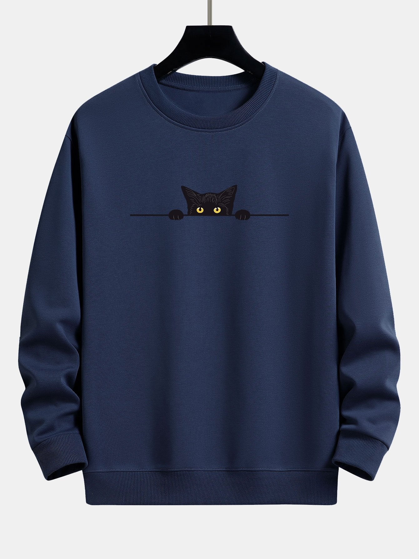 Noa | Black Cat Print Relax Fit Sweatshirt