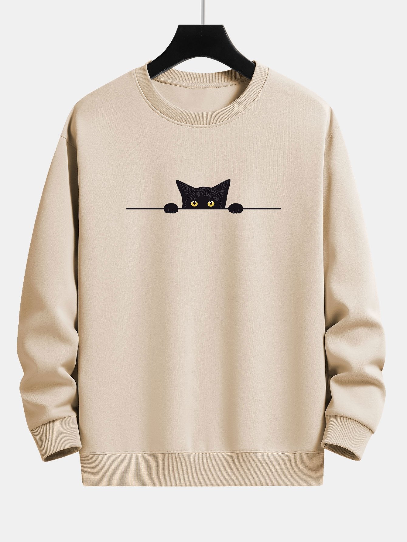 Noa | Black Cat Print Relax Fit Sweatshirt