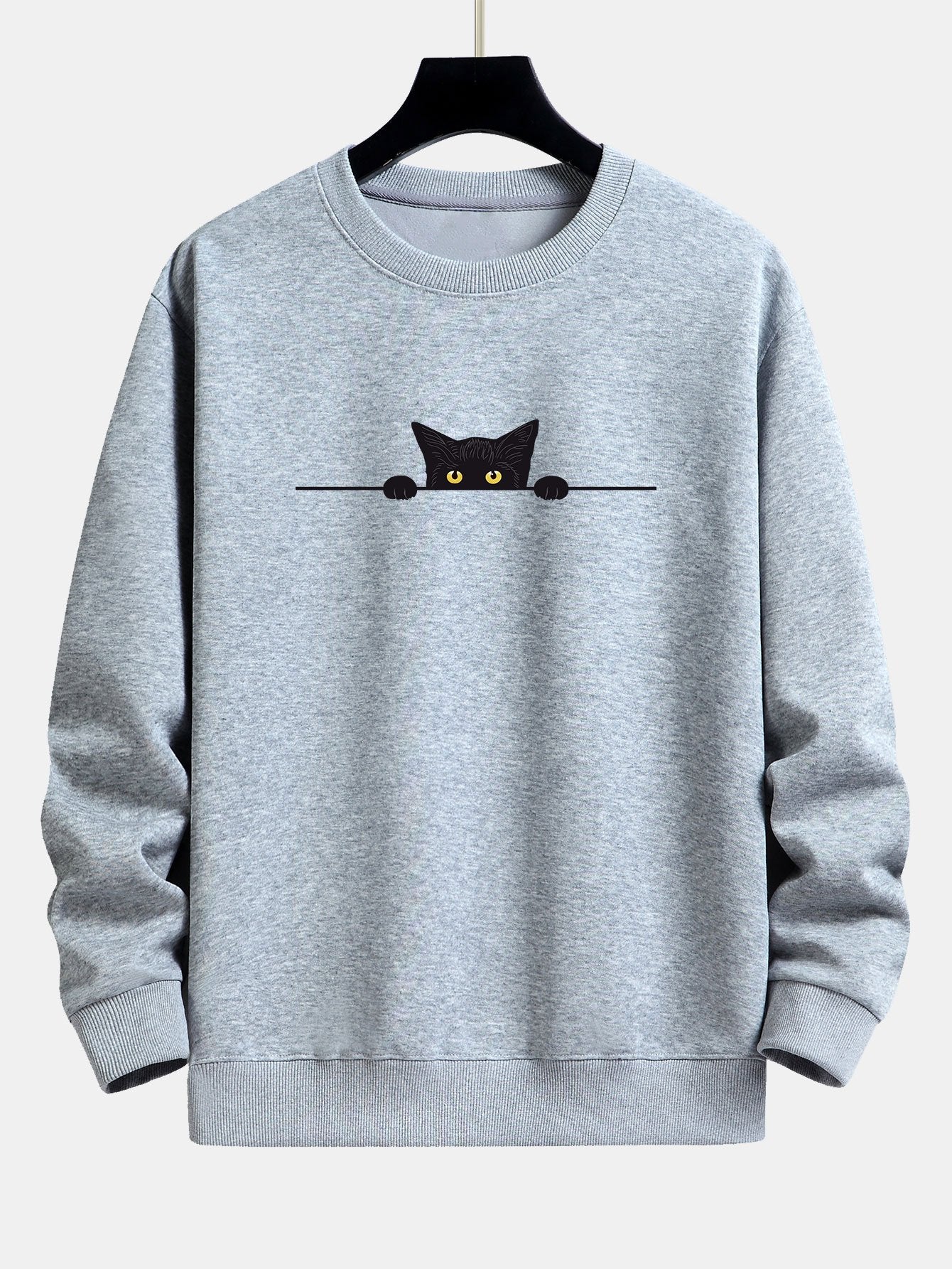 Noa | Black Cat Print Relax Fit Sweatshirt