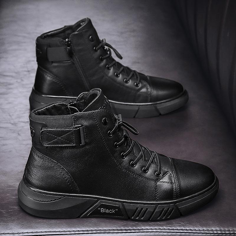 Davido - leather boots in black leather